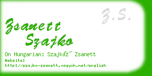 zsanett szajko business card